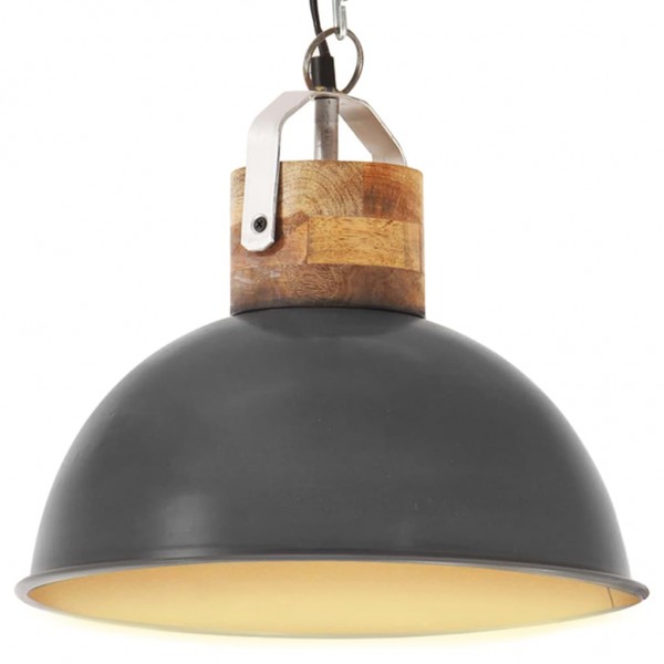 Lámpara colgante industrial redonda mango 25 W gris 32 cm E27 D