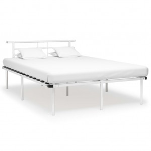 Estructura de cama de metal blanco 140x200 cm D