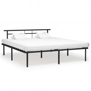 Estructura de cama de metal negro 200x200 cm D