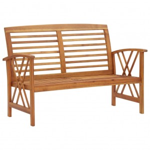 Banco de jardín madera de acacia maciza 119 cm D