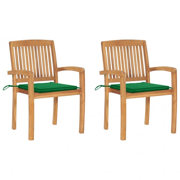 Cadeiras de jardim de madeira maciça de teca verde D