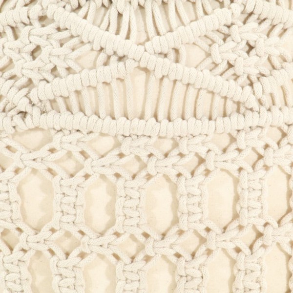 Puf de macramé hecho a mano algodón 45x30 cm M 4