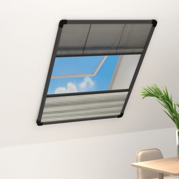 Mosquitera plisada para ventanas contra el sol aluminio 60x80cm D
