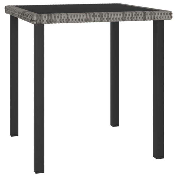 Mesa de comedor para jardín ratán sintético gris 70x70x73 cm D