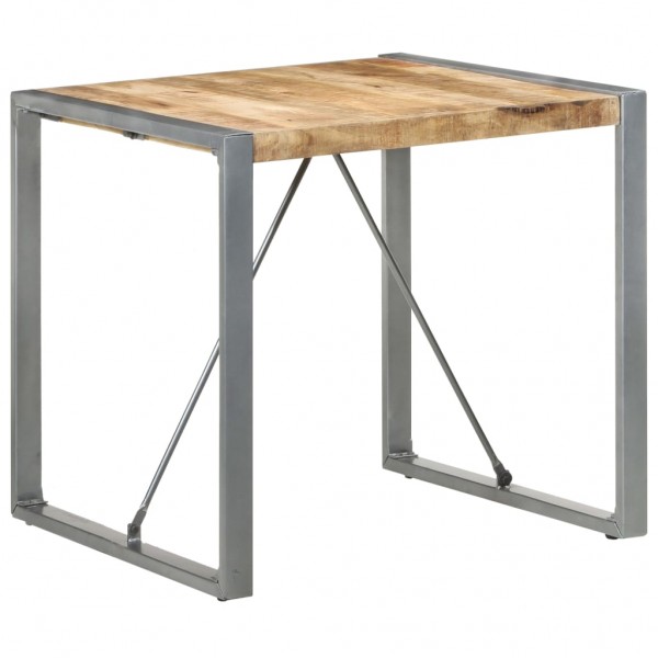 Mesa de comedor madera de mango rugosa 80x80x75 cm D