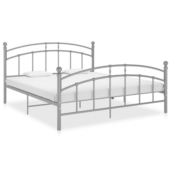 Estrutura de cama de metal cinza 140x200 cm D