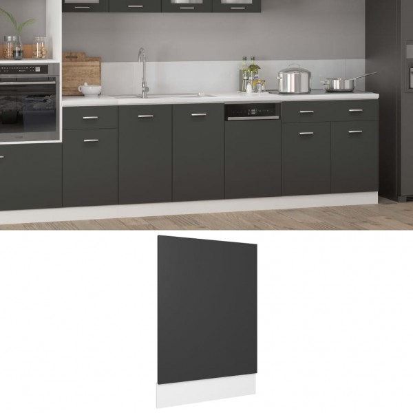 Panel para lavavajillas madera contrachapada gris 45x3x67 cm D