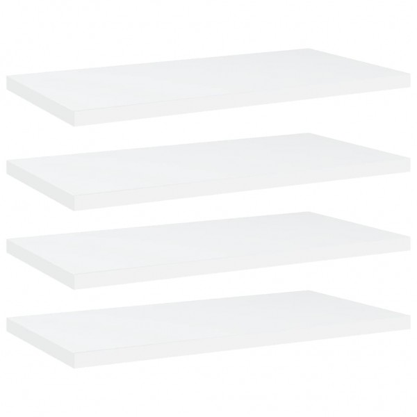 Estantes de estantería 4 uds contrachapada blanco 40x20x1.5 cm D