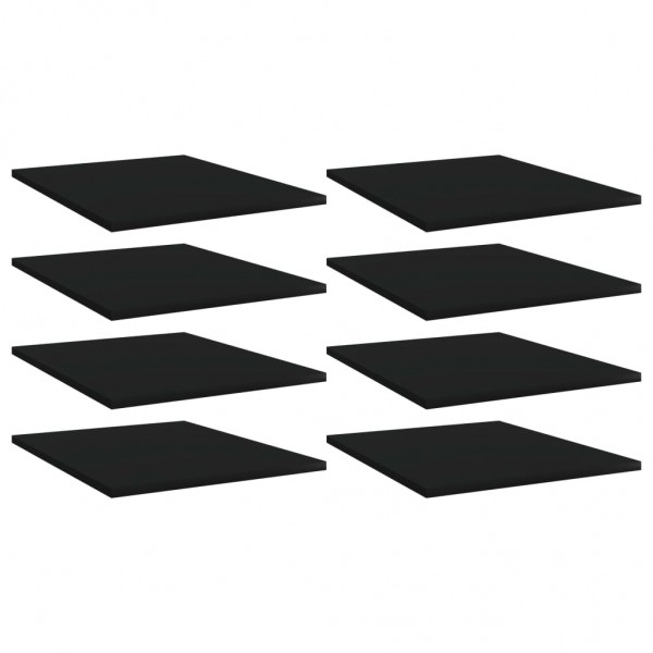 Estantes para estantería 8 uds contrachapada negro 40x50x1.5 cm D
