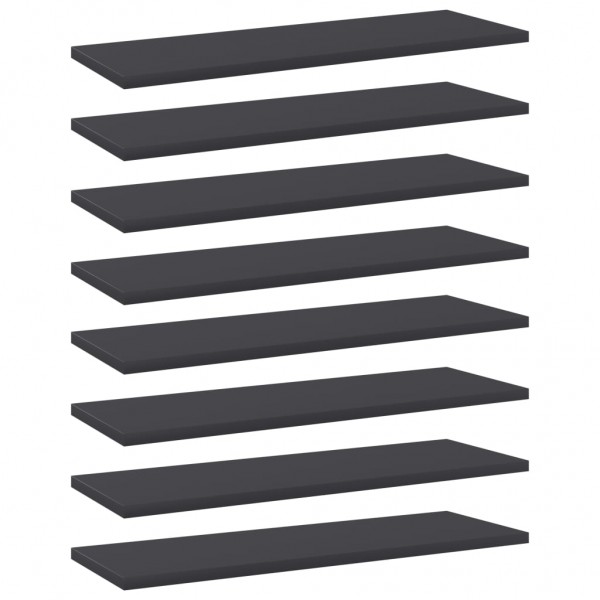 Estantes para estantería 8 uds aglomerado gris 60x20x1.5 cm D