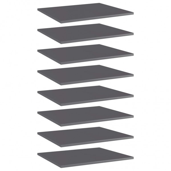 Estantes estantería 8 uds aglomerado gris brillo 60x50x1.5 cm D