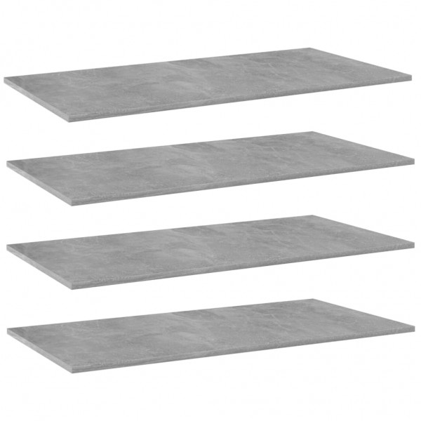 Prateleira para prateleiras 4 portas madeira cinza concreto 100x50x1.5cm D