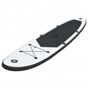 Conjunto prancha de paddle SUP insuflável preto e branco H