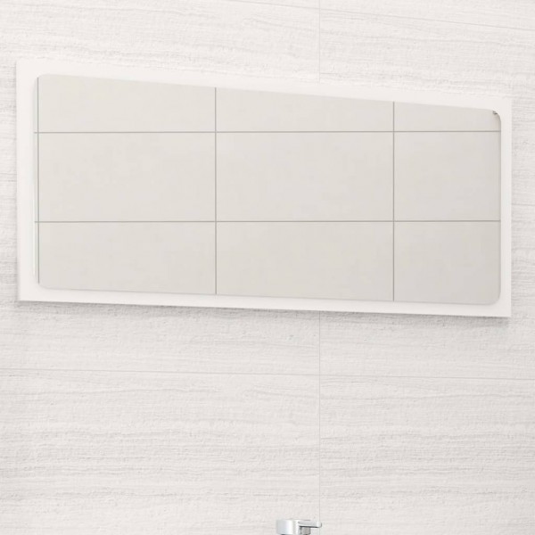 Espejo de baño madera contrachapada blanco brillo 80x1.5x37 cm D