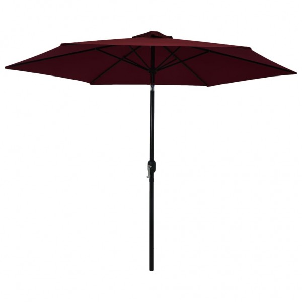 Guarda-chuva de jardim com pau de metal vermelho bordeaux 300 cm D