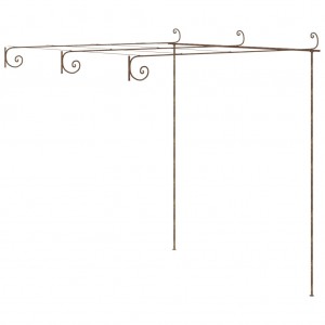 Pergola de jardim marrom antigo 3x3x2.5 m ferro D