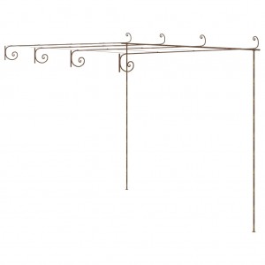 Pérgola de jardín marrón antiguo 4x3x2.5 m hierro D