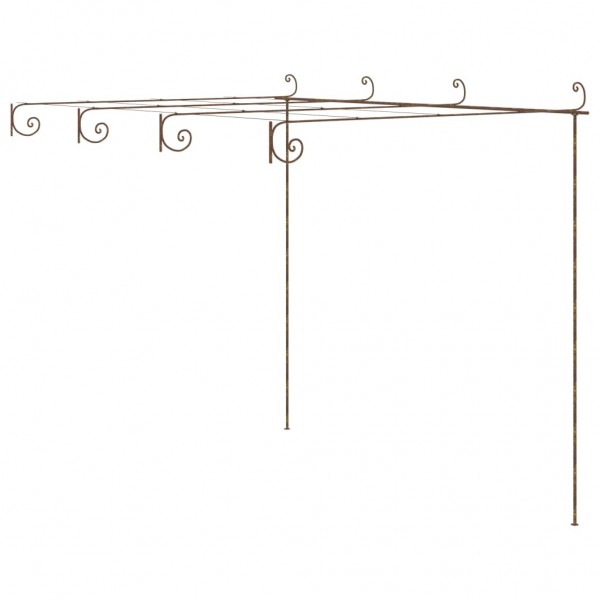 Pérgula de jardim marrom antiga 4x3x2,5 m de ferro D