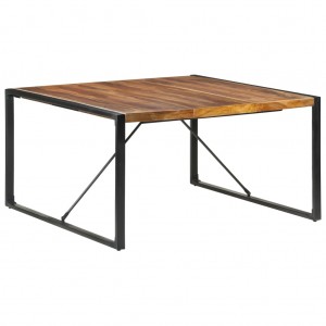 Mesa de jantar de madeira maciça com acabamento Sheesham 140x140x75cm D