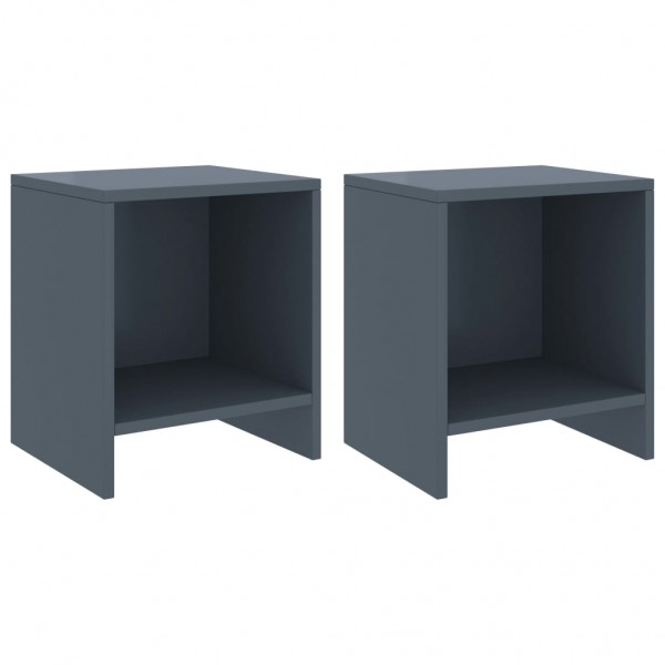 2 mesas de noite de madeira de pinho cinza claro 35x30x40 cm D