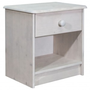 Mesita de noche de madera maciza de pino 41x30x42 cm D