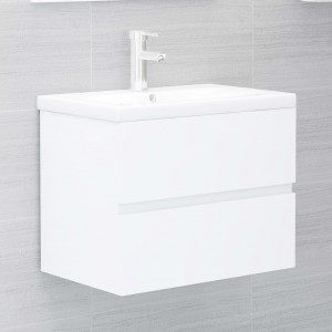 Armario para lavabo madera contrachapada blanco 60x38.5x45 cm D