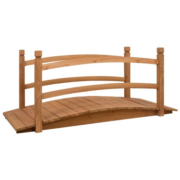 Puente de jardín madera maciza de abeto 140x60x60 cm D