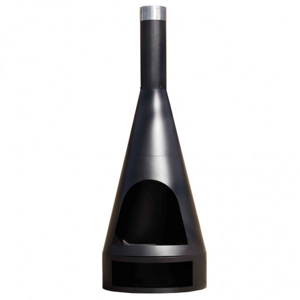 RedFire Chimenea Kingston acero negro mate 160x60 cm D