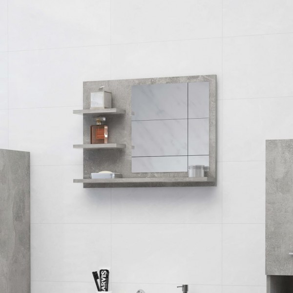 Espejo de baño aglomerado gris hormigón 60x10.5x45 cm D