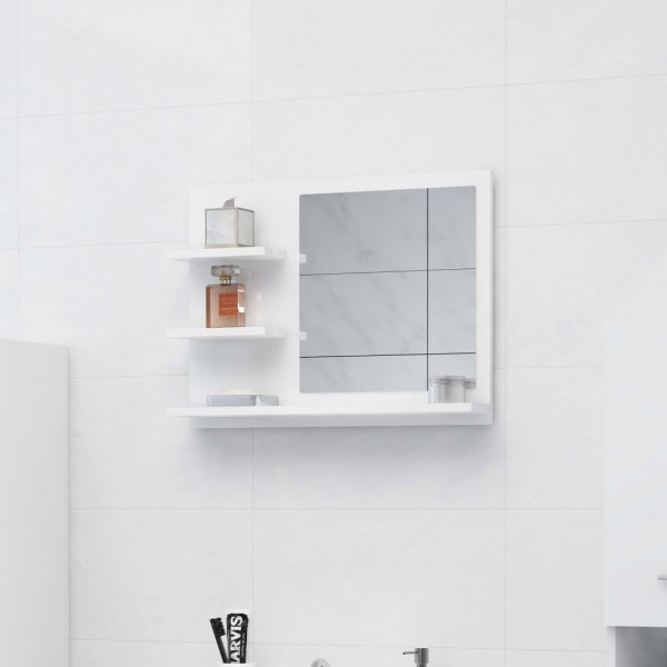 Espelho de banheiro madeira contraplacada branco brilho 60x10.5x45 cm D
