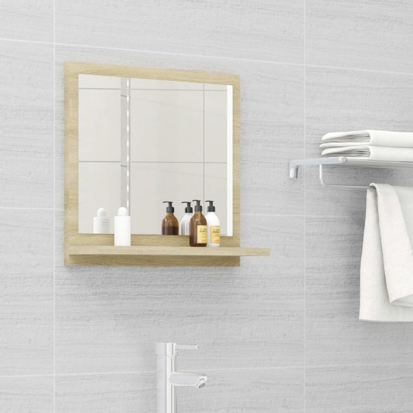 Espejo de baño madera contrachapada color roble 40x10.5x37 cm D