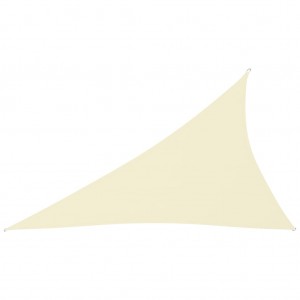 Toldo de vela triangular de tecido Oxford de cor creme 4x5x6.4 m D