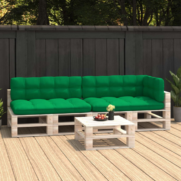 Acessórios para sofá de paletes 5 unidades de tecido verde D