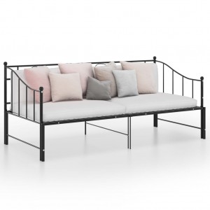 Estrutura do sofá cama removível de metal preto 90x200 cm D