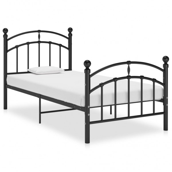 Estructura de cama de metal negro 100x200 cm D