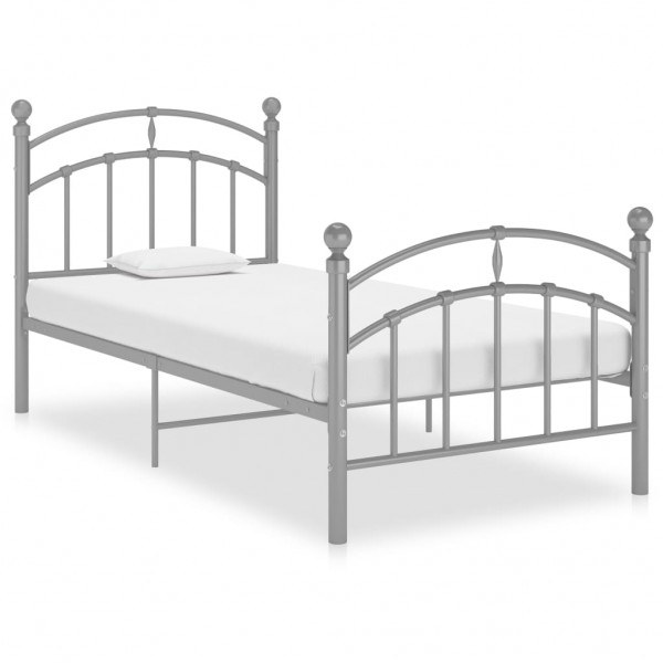 Estructura de cama de metal gris 100x200 cm D