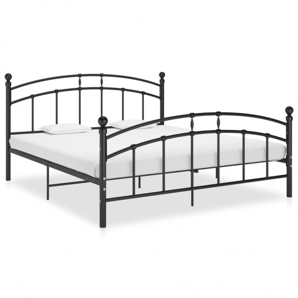 Estrutura de cama de metal preto 160x200 cm D