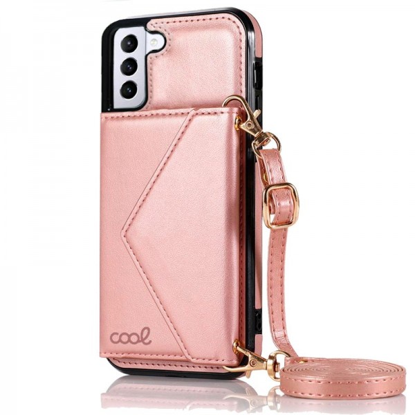 Carcaça COOL para Samsung G996 Galaxy S21 Plus Pendant Carteira Rosa D