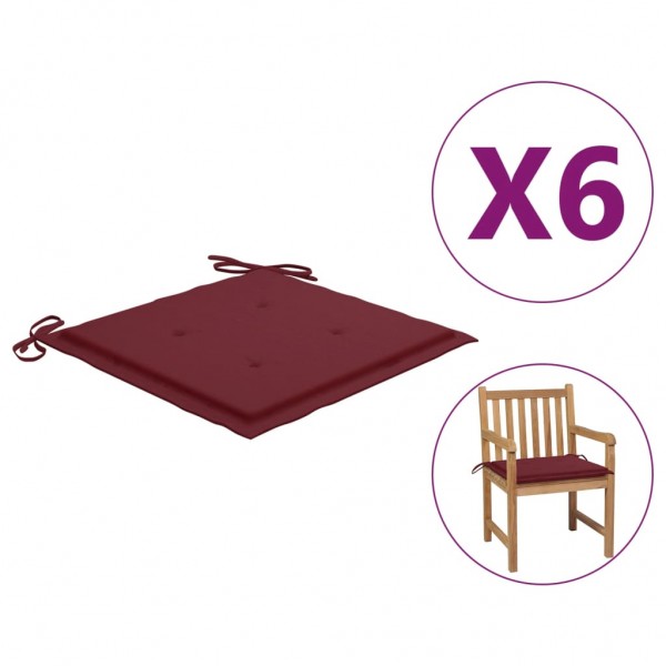 Acoplamentos de cadeira de jardim de tela vermelha 50x50x3 cm D