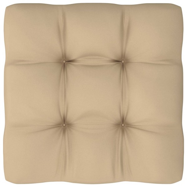 Cojín para sofá de palets de tela beige 50x50x12 cm D