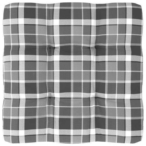 Cojín para sofá de palets de tela a cuadros gris 80x80x12 cm D
