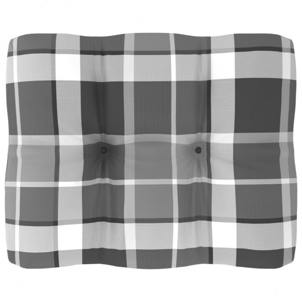 Cusco de sofá sofá de paletes tecido em quadros cinza 50x40x12 cm D