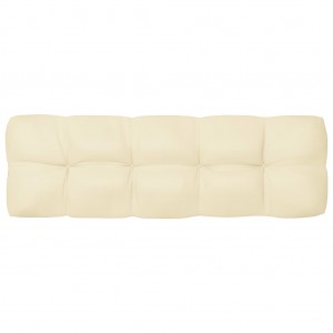 Cojín para sofá de palets tela crema 120x40x12 cm D