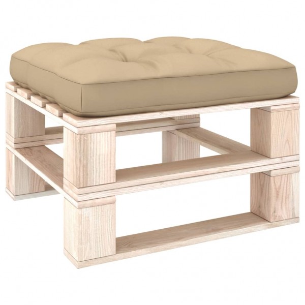 Cama de sofá de palletos de tecido branco D