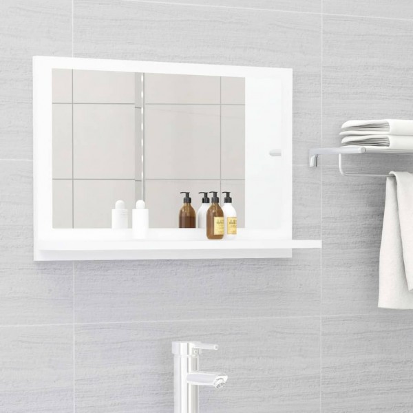Espelho de casa de banho madeira contraplacada branca 60x10,5x37 cm D