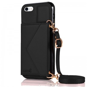 Carcasa COOL para iPhone 7 / 8 / SE (2020) / SE (2022) Colgante Wallet Negro D