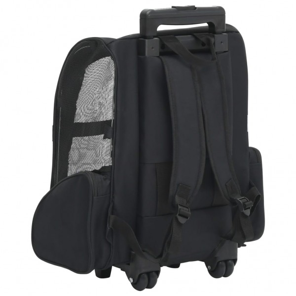 Carrito trolley plegable multiusos para mascotas negro M 3