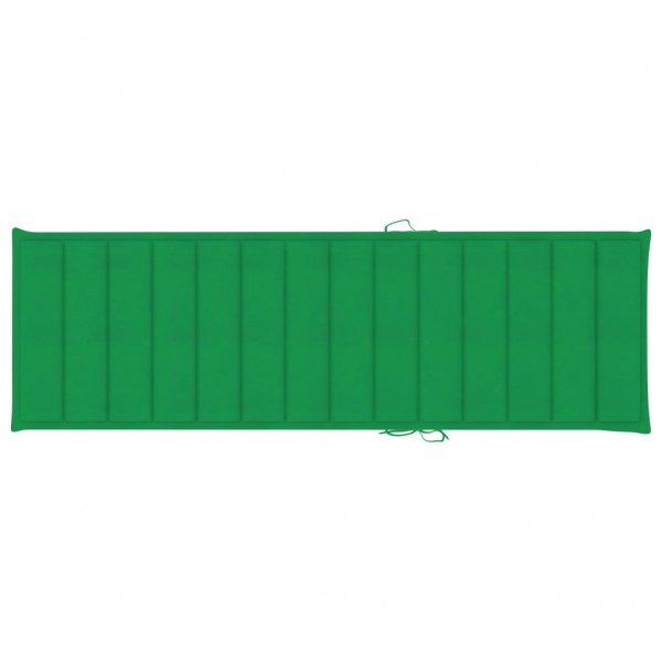 Cojín de tumbona de tela Oxford verde 200x60x3 cm D