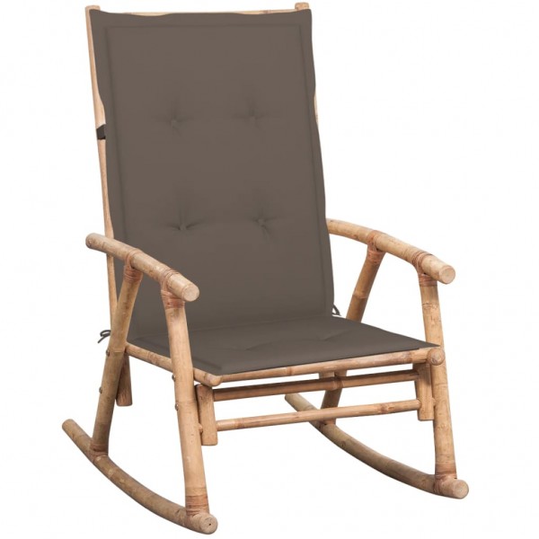Cadeira de balanço com almofada de bambu D
