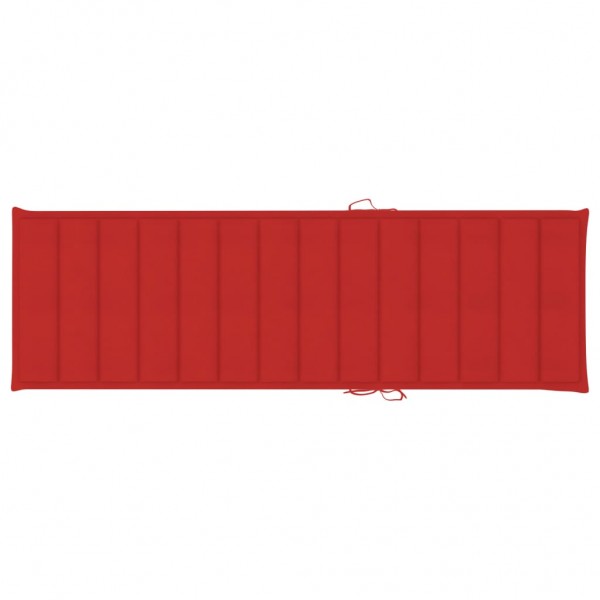 Cojín de tumbona de tela Oxford rojo 200x60x3 cm D